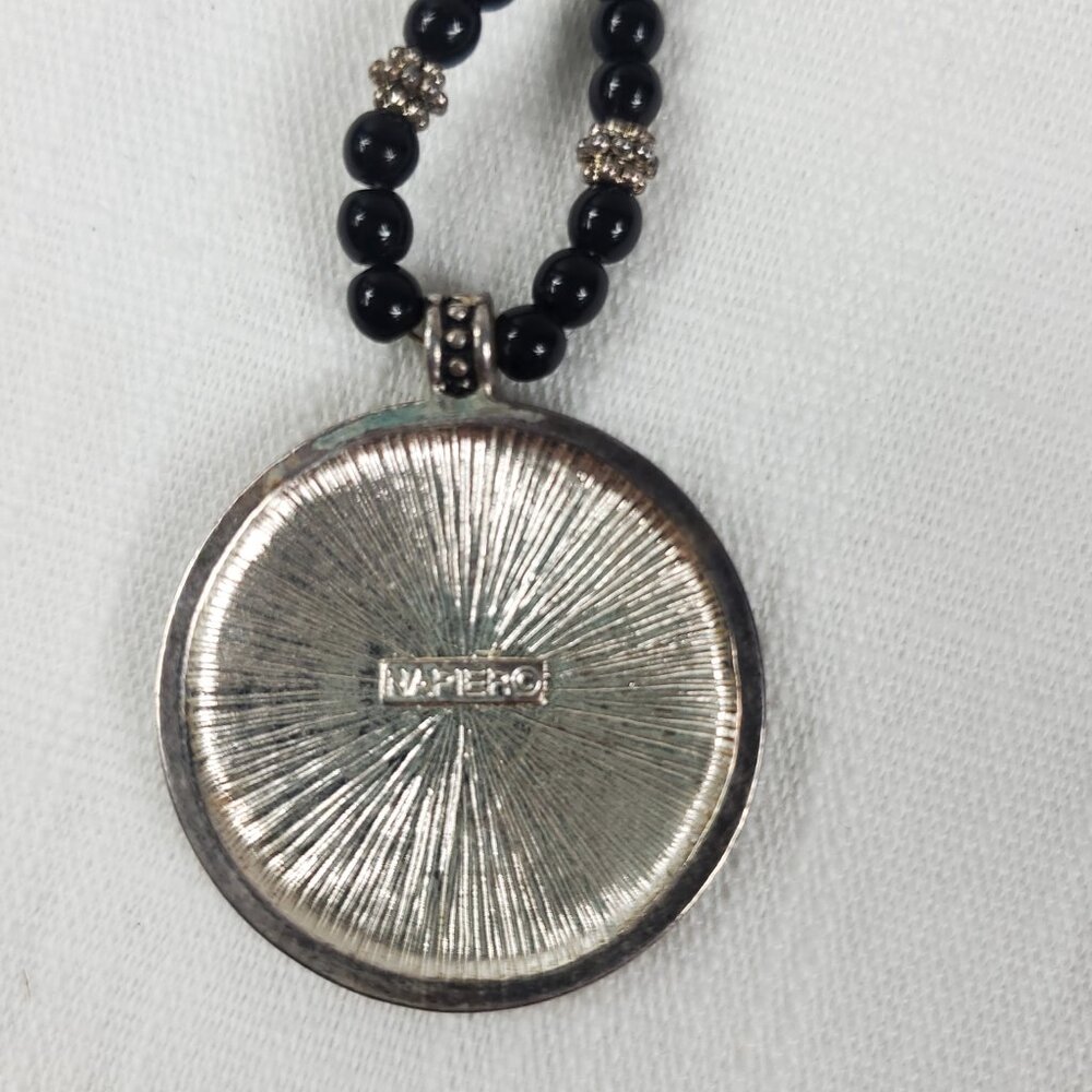 Napier Silver Tone Scrollwork Design Medallion Pe… - image 6